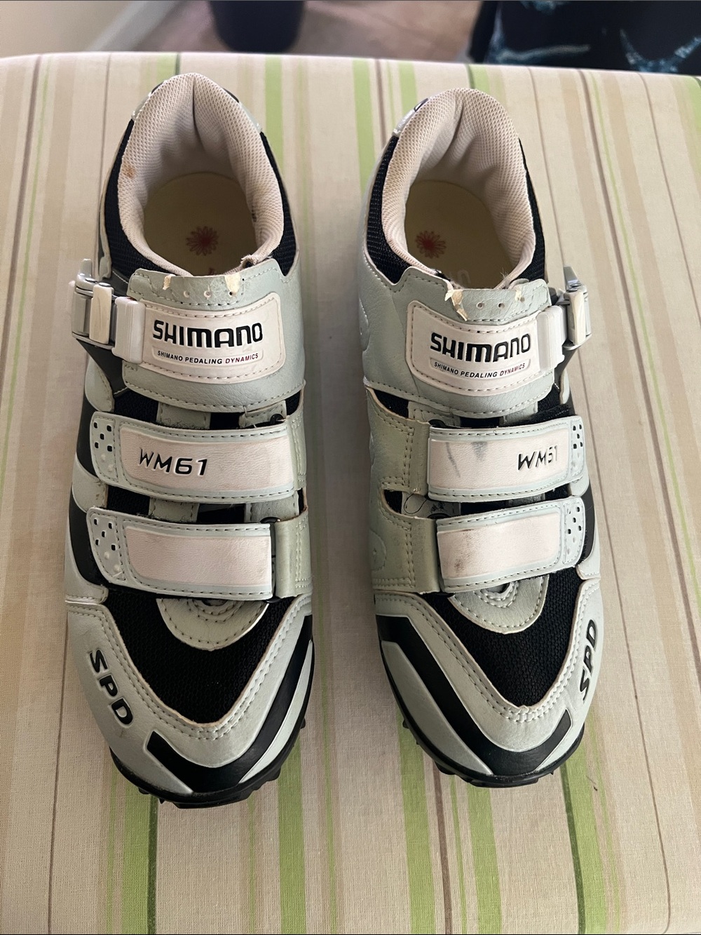Shimano WM61 SPD Cycling Shoes - White, lightblue and Black Sz 41/US9